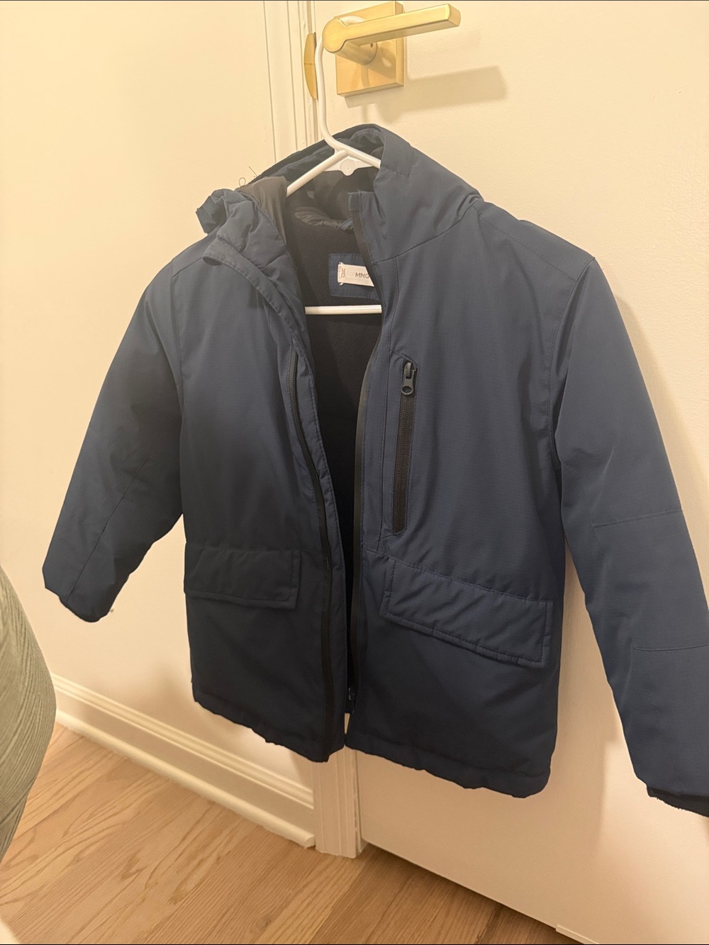 Mango Kids Kids Waterproof Hooded Winter Jacket - Navy size 6